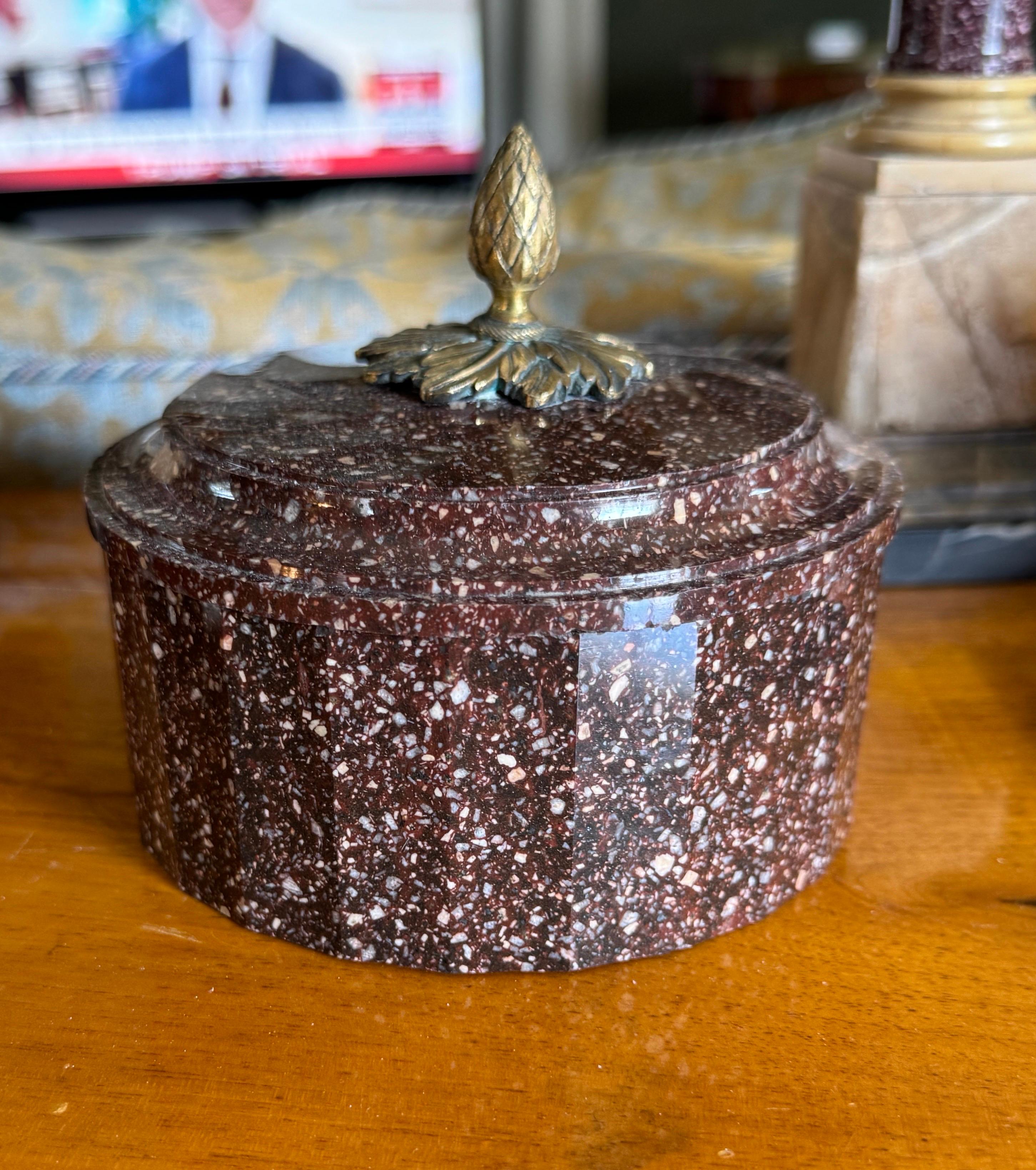 Carved An Ormolu Mounted Swedish Porphyry Butter Tub, Early 19th Century For Sale