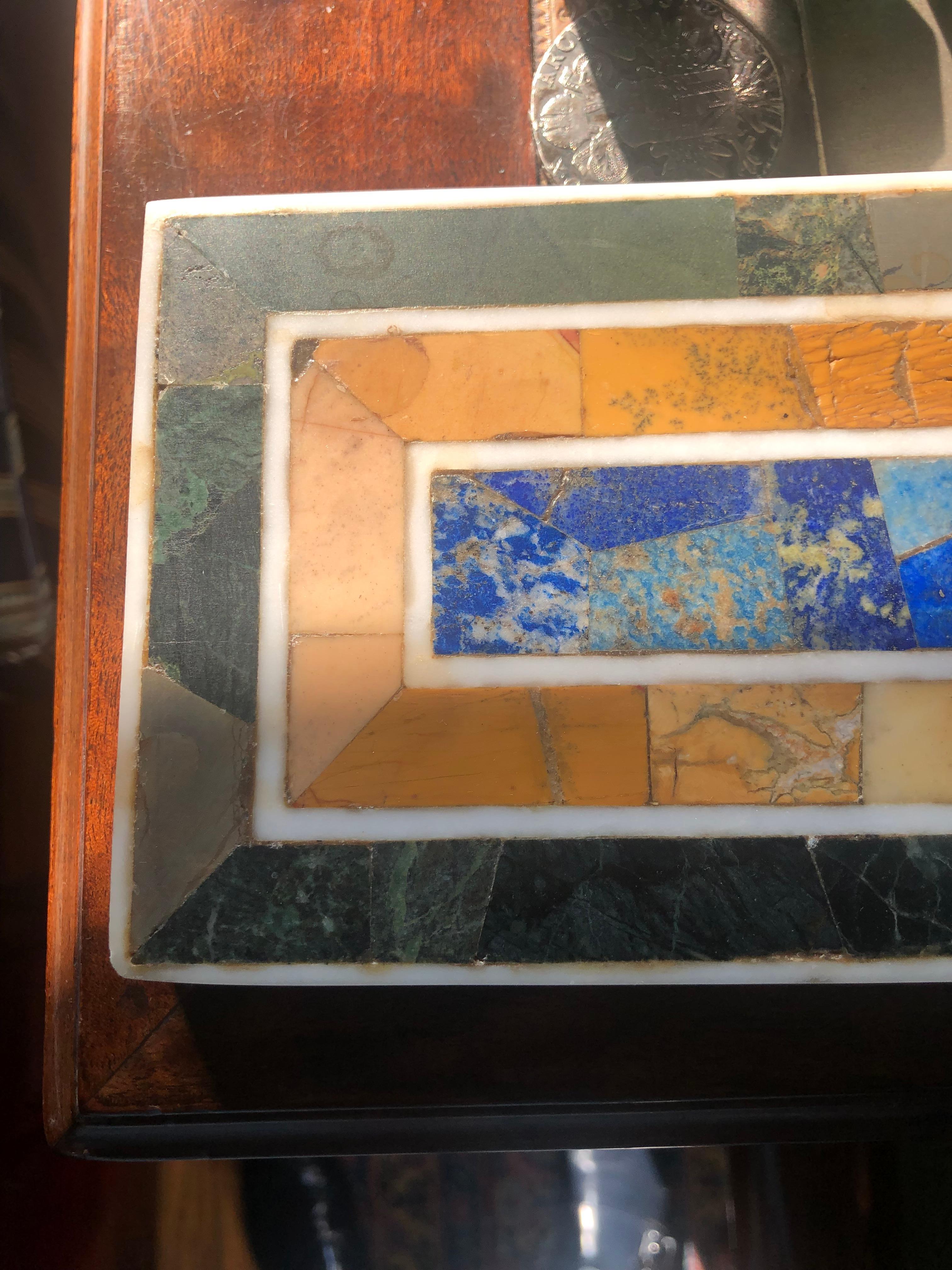 Grand Tour Inlaid Marble Specimen Paperweight, Early 20th Century In Good Condition For Sale In Spencertown, NY