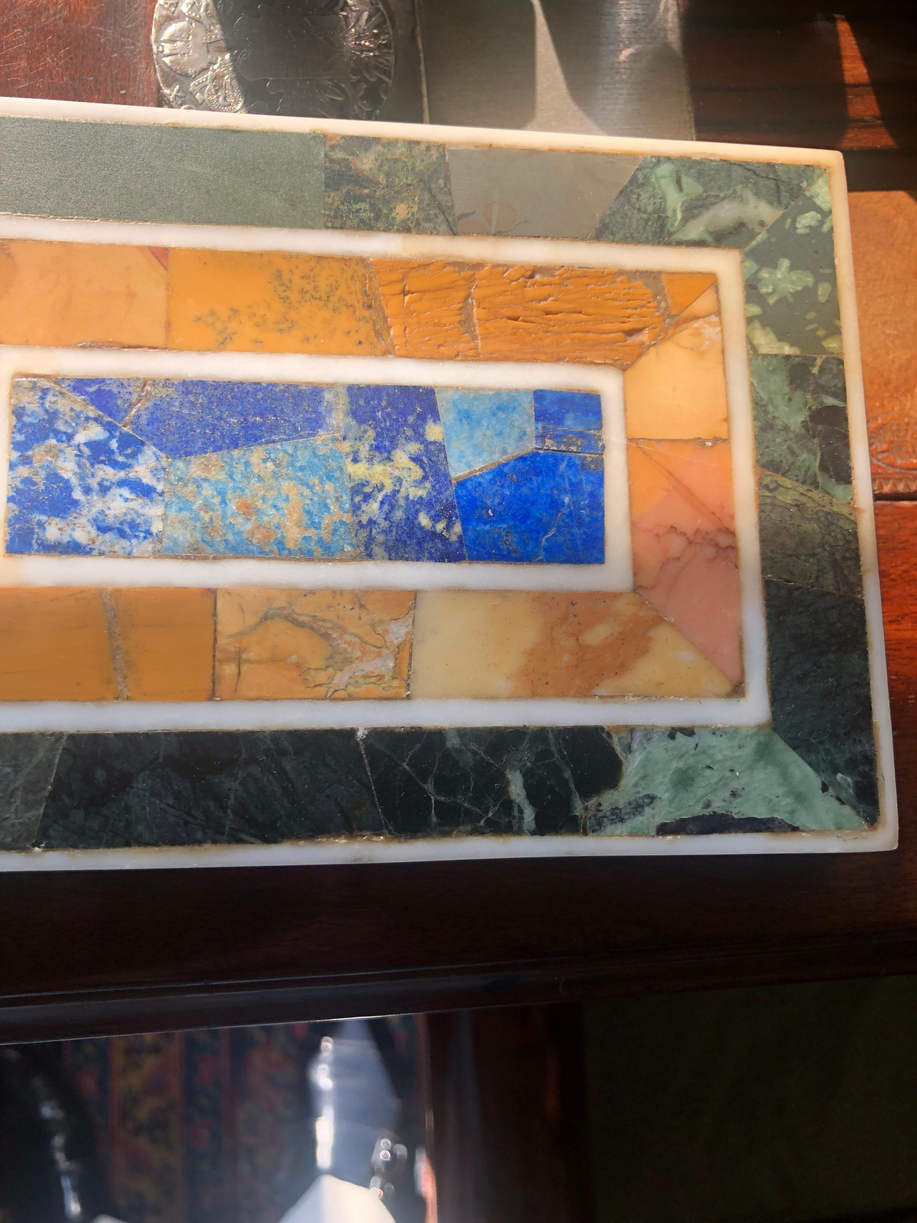 Grand Tour Inlaid Marble Specimen Paperweight, Early 20th Century For Sale 1
