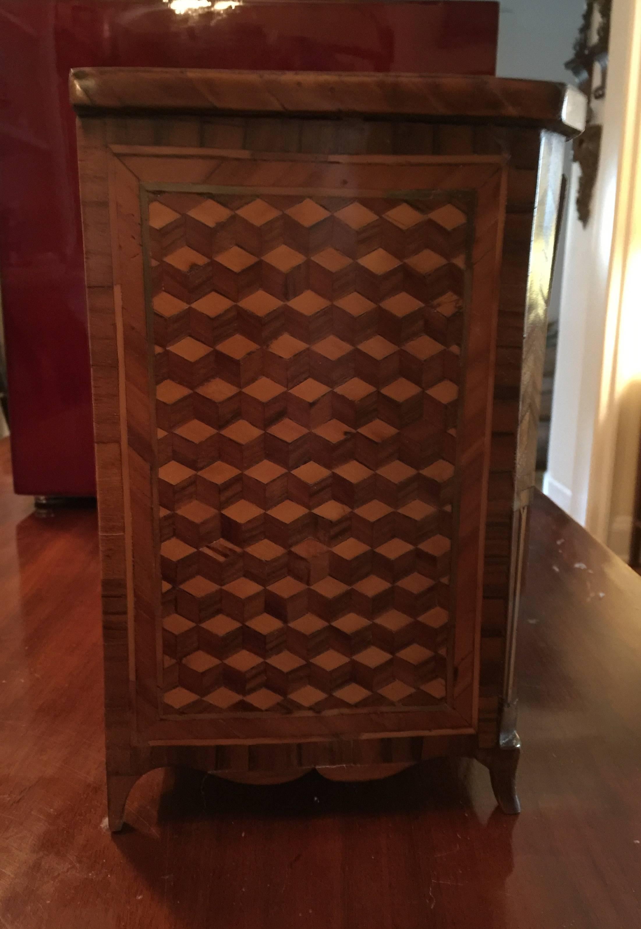 Rococo South German Miniature Marquetry and Parquetry Commode, Mid-18th Century For Sale 2