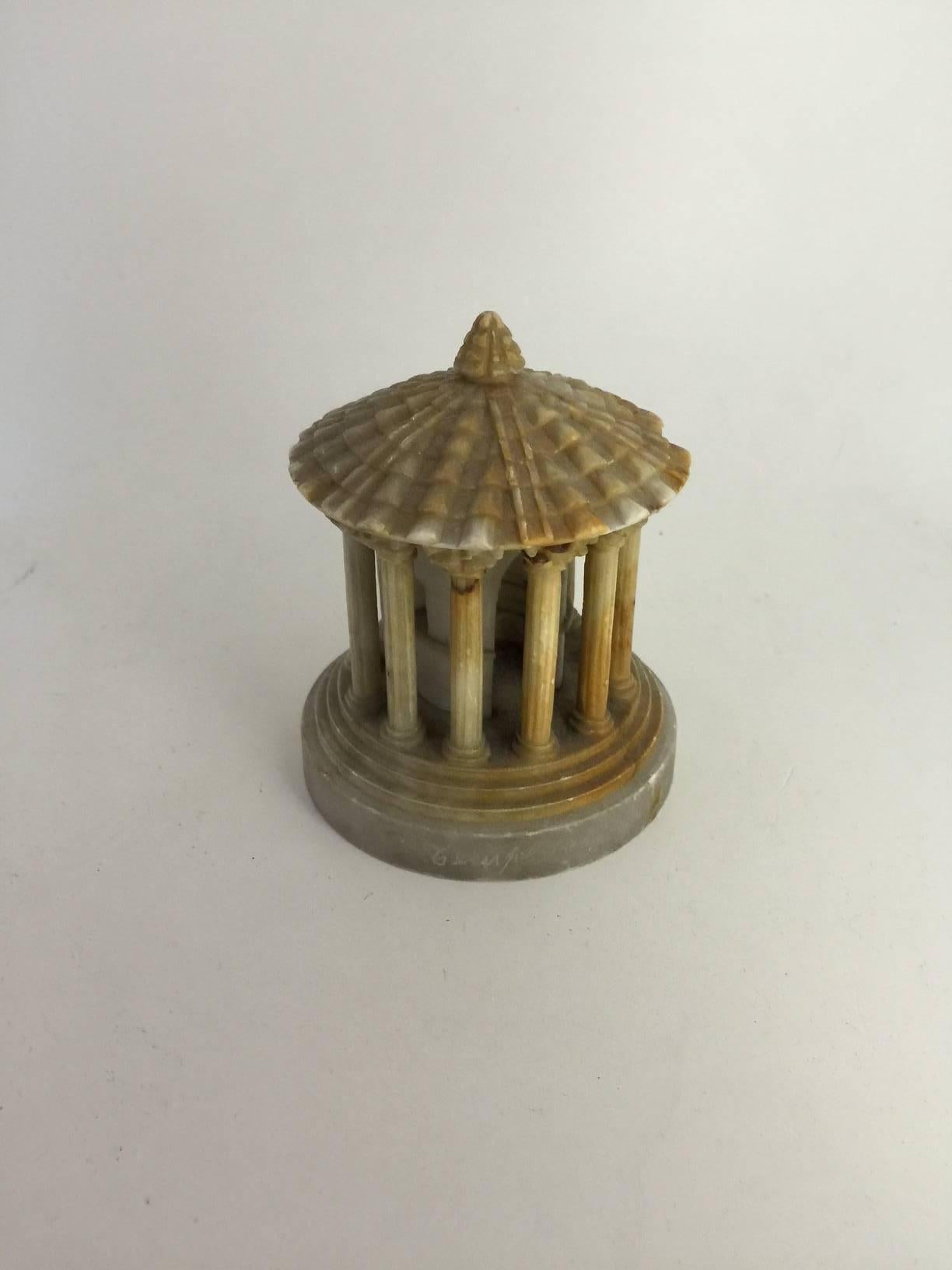 The diminutive alabaster model with small chip to roof.