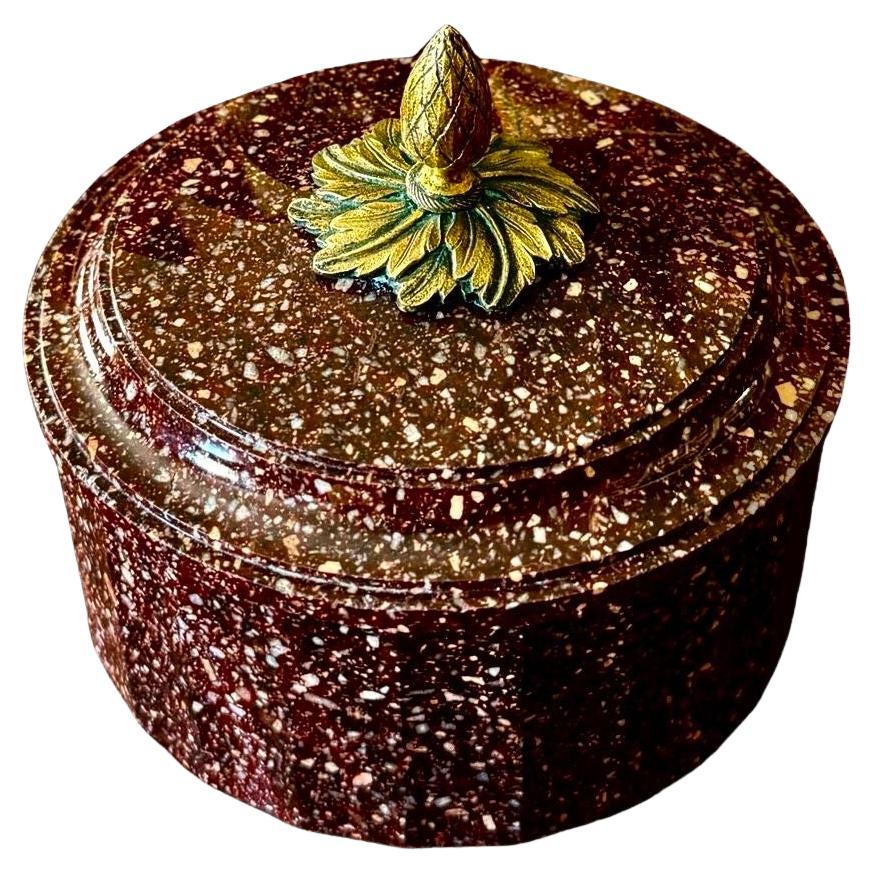 An Ormolu Mounted Swedish Porphyry Butter Tub, Early 19th Century For Sale