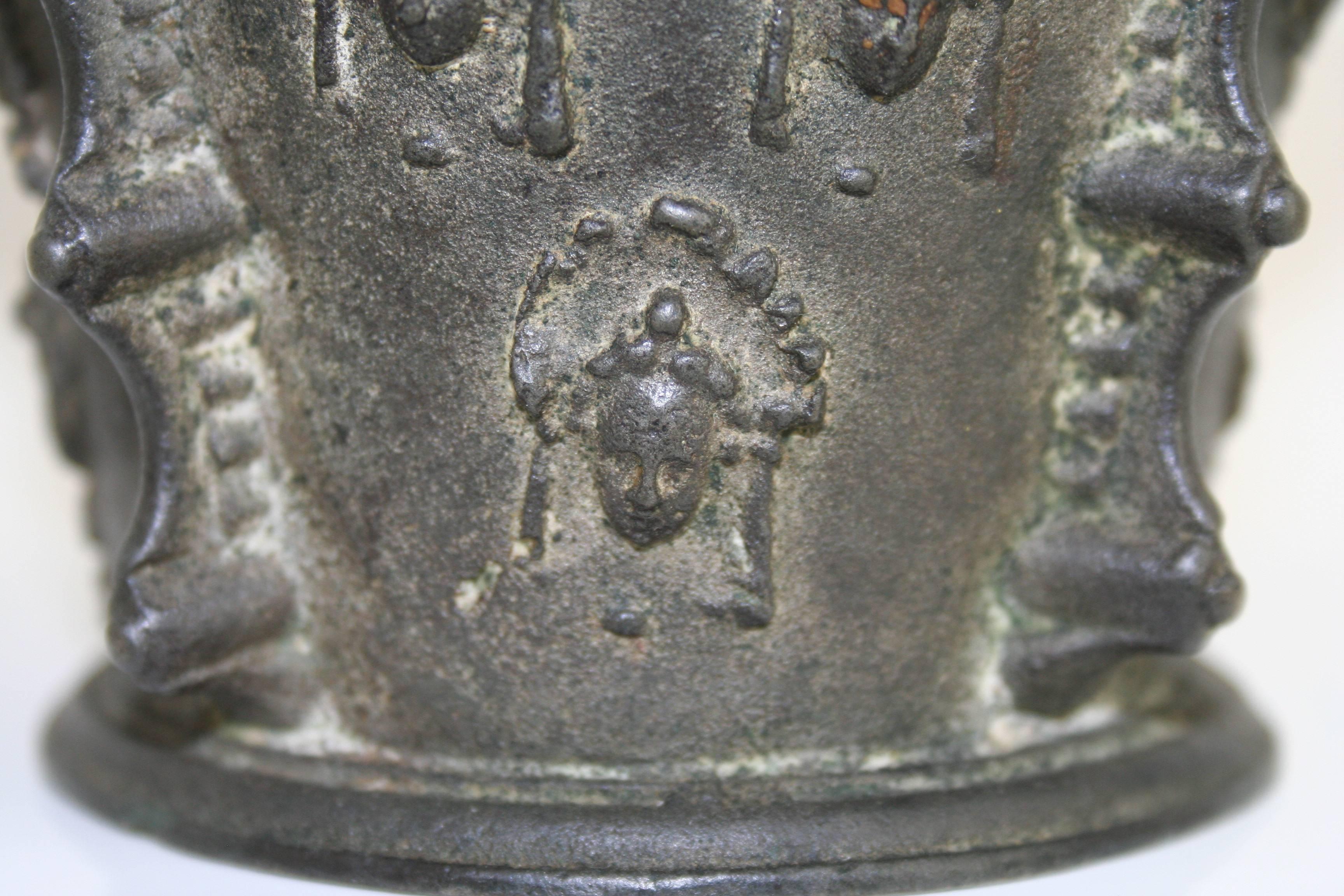 Cast French Bronze Mortar, Early 17th Century For Sale