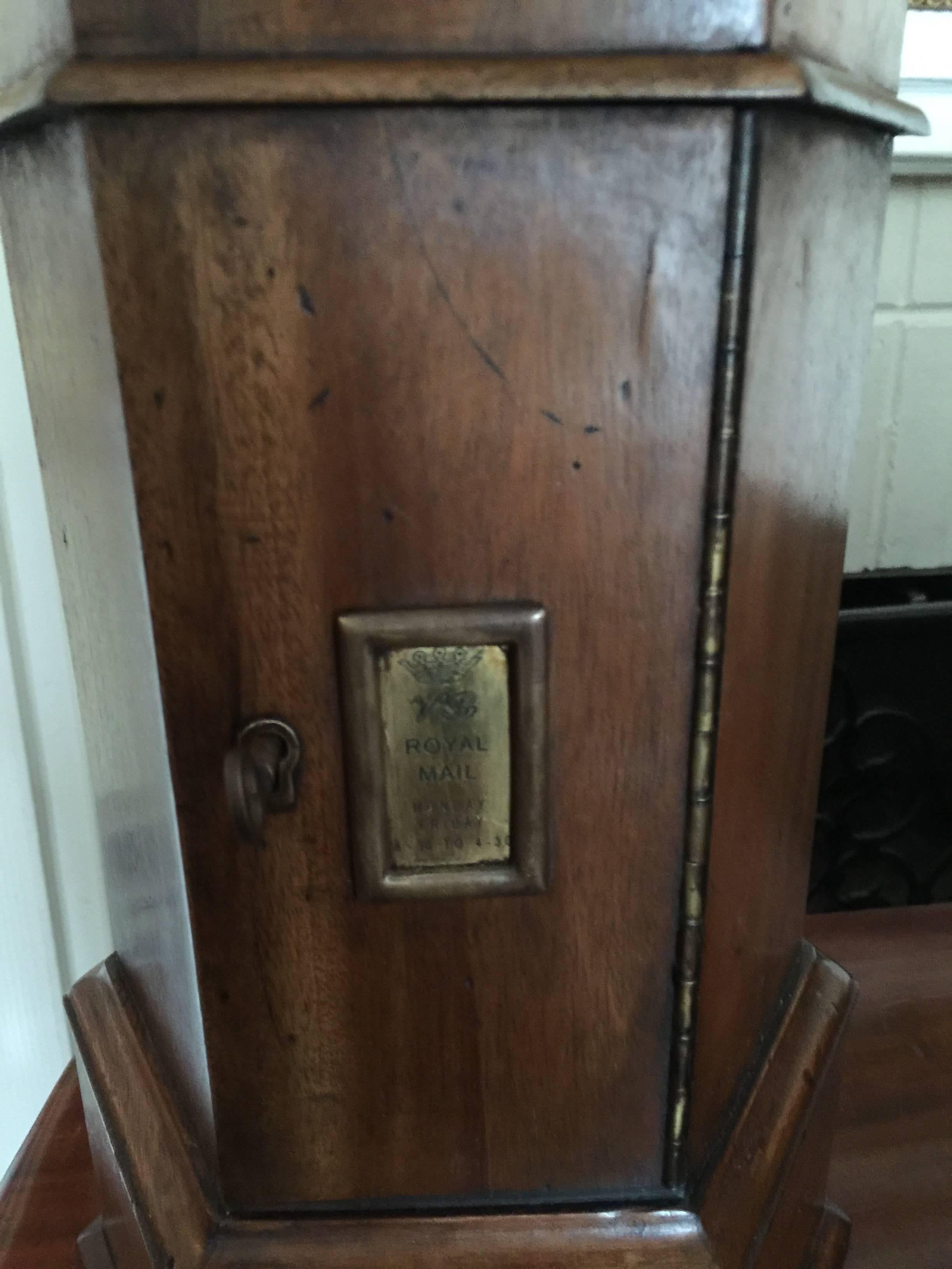 Edwardian Mahogany Miniature Letter Box, 20th Century In Good Condition In Spencertown, NY
