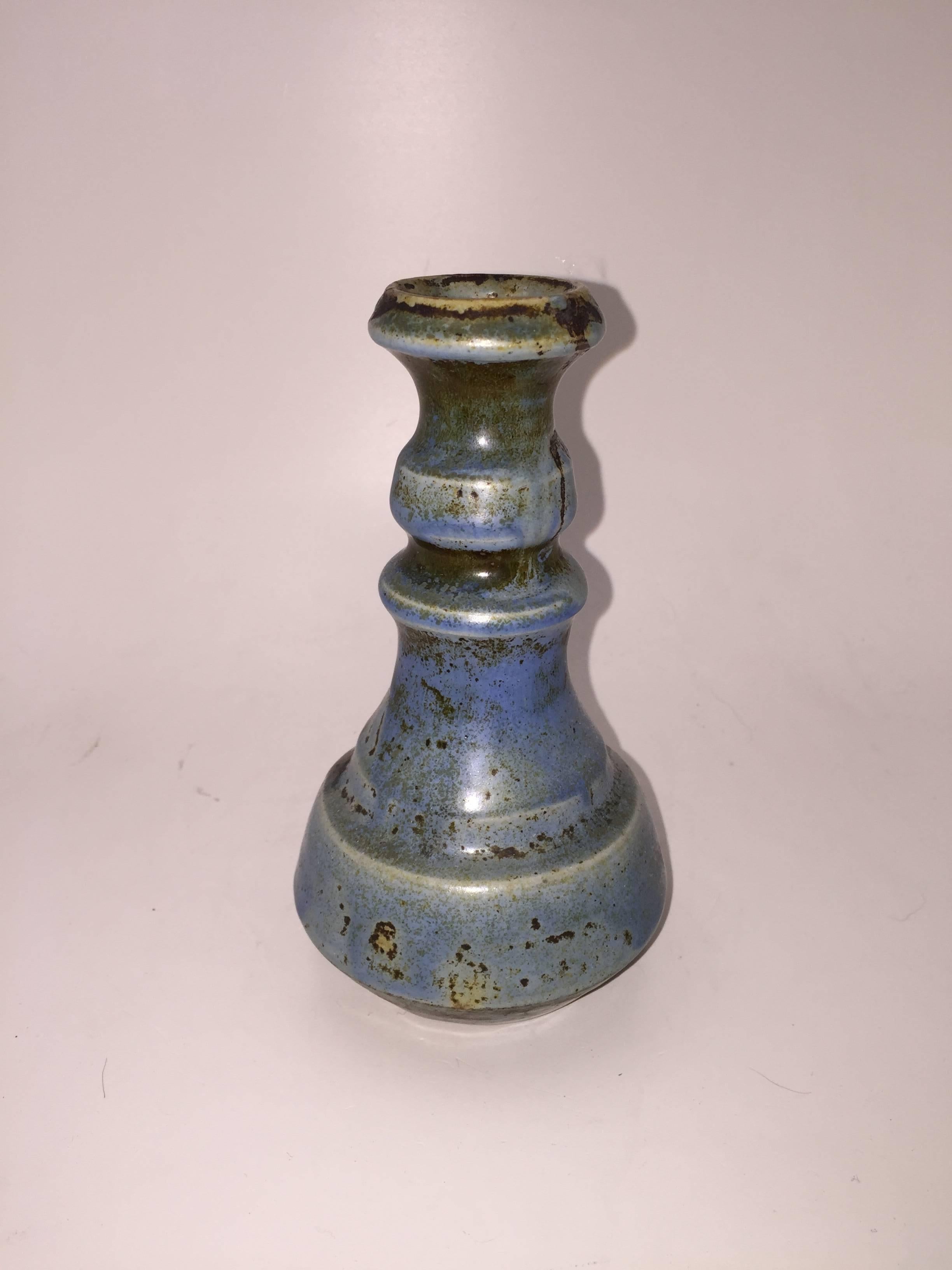 Art Nouveau Georges Hoentschel Blue Shaped Vase, circa 1900 For Sale