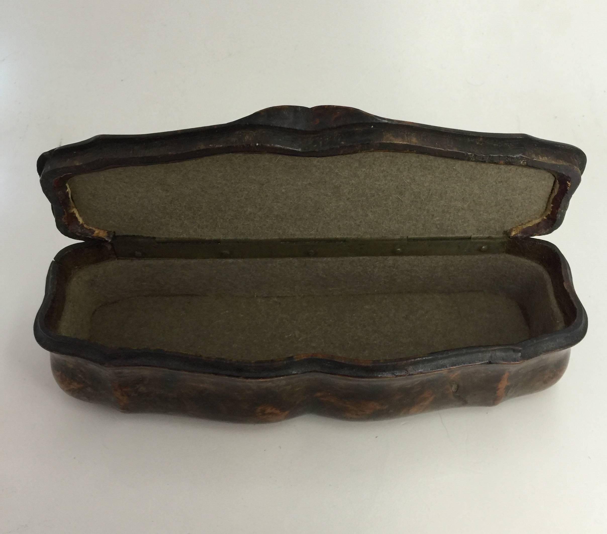 Burlwood Box of Rectangular Form, 19th Century, Probably English In Good Condition For Sale In Spencertown, NY
