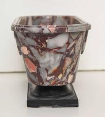 Grand Tour Italian Breccia Marble Miniature Model of a Bath, Mid-19th Century