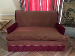 Pair of Mohair and Silk Striped Sofa's
