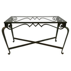 Mesa de centro de hierro forjado martillado, estilo «Mid-Century Modern», de los años 50