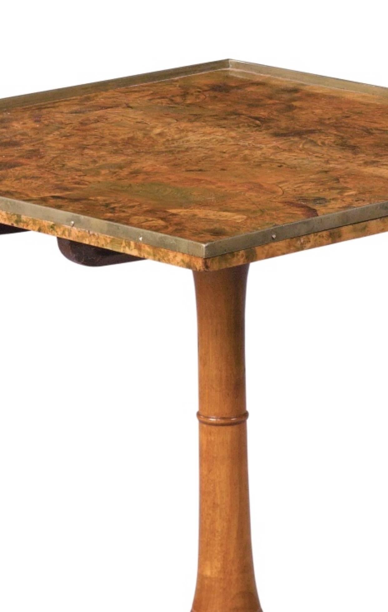 Swedish Burl Walnut Tilt-Top Table, Late 18th Century In Good Condition For Sale In Spencertown, NY