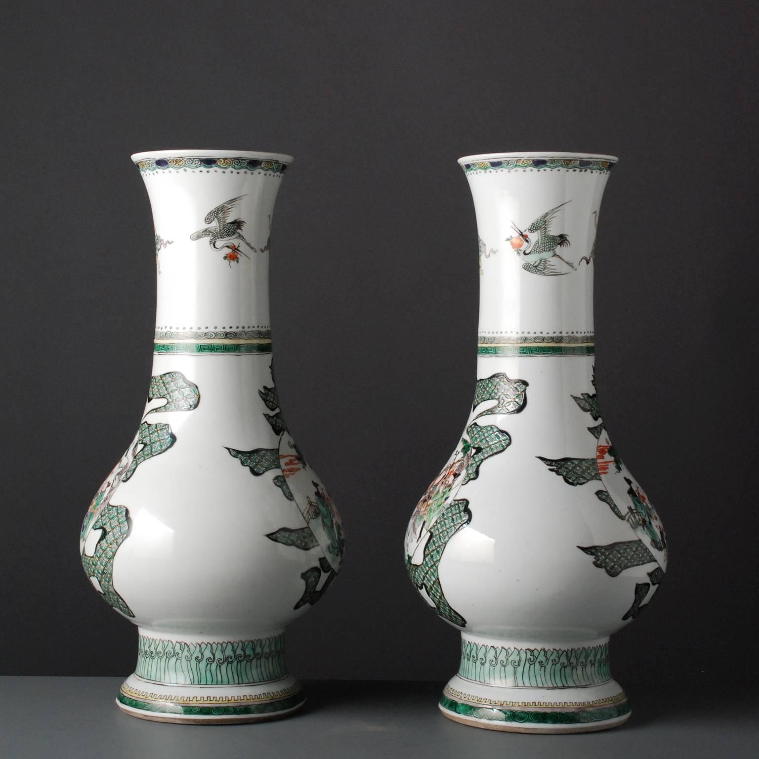 This pair of vases is a personal favorite as they have a wonderful provenance. 
They were in the collection of J. Pierpont Morgan, in 1904 When Morgan purchased a large collection of Chinese porcelain from the famous collector James Garland. His