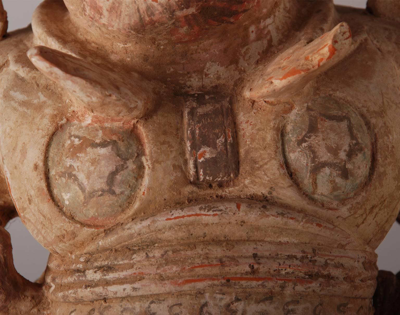 Chinese Pair of Pottery Lokapalas For Sale 5
