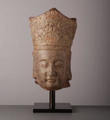 Chinese Works of Art Stone Head of Guanyin