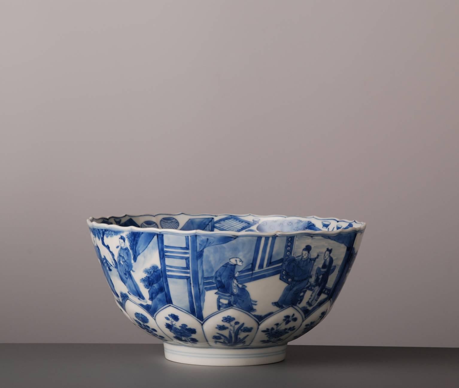Chinese Export Blue and White Chinese Porcelain Bowl For Sale