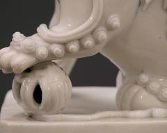 Two Chinese Porcelain Blanc de Chine Fo Dogs