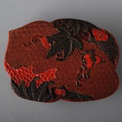 Three Colored 18th Century Chinese Lacquer Box and Cover