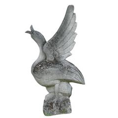 Vintage 20th Century Garden Ornament of a Swan in Italian Limestone