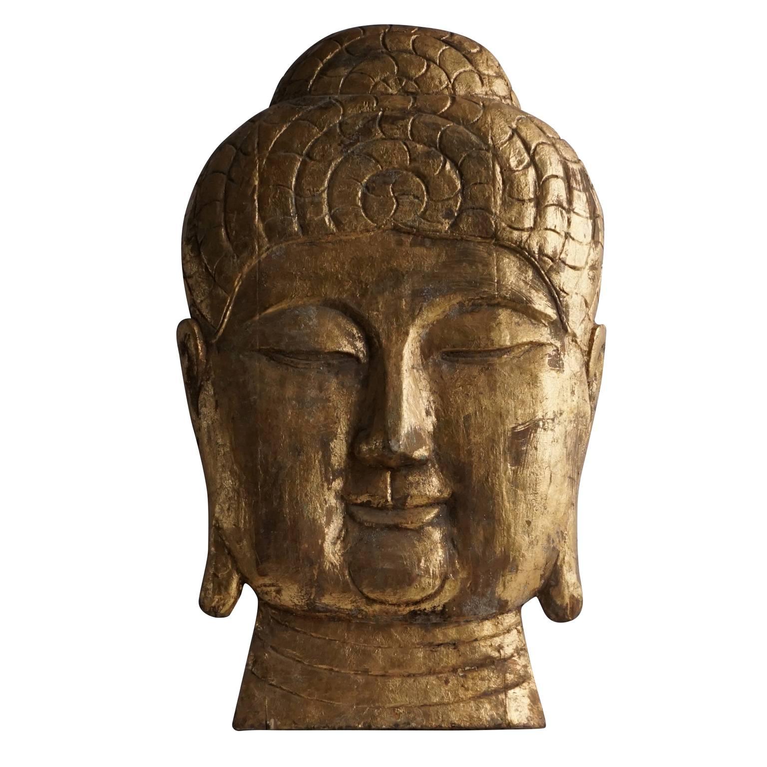 Early 20th Century Buddha Head Half Relief
