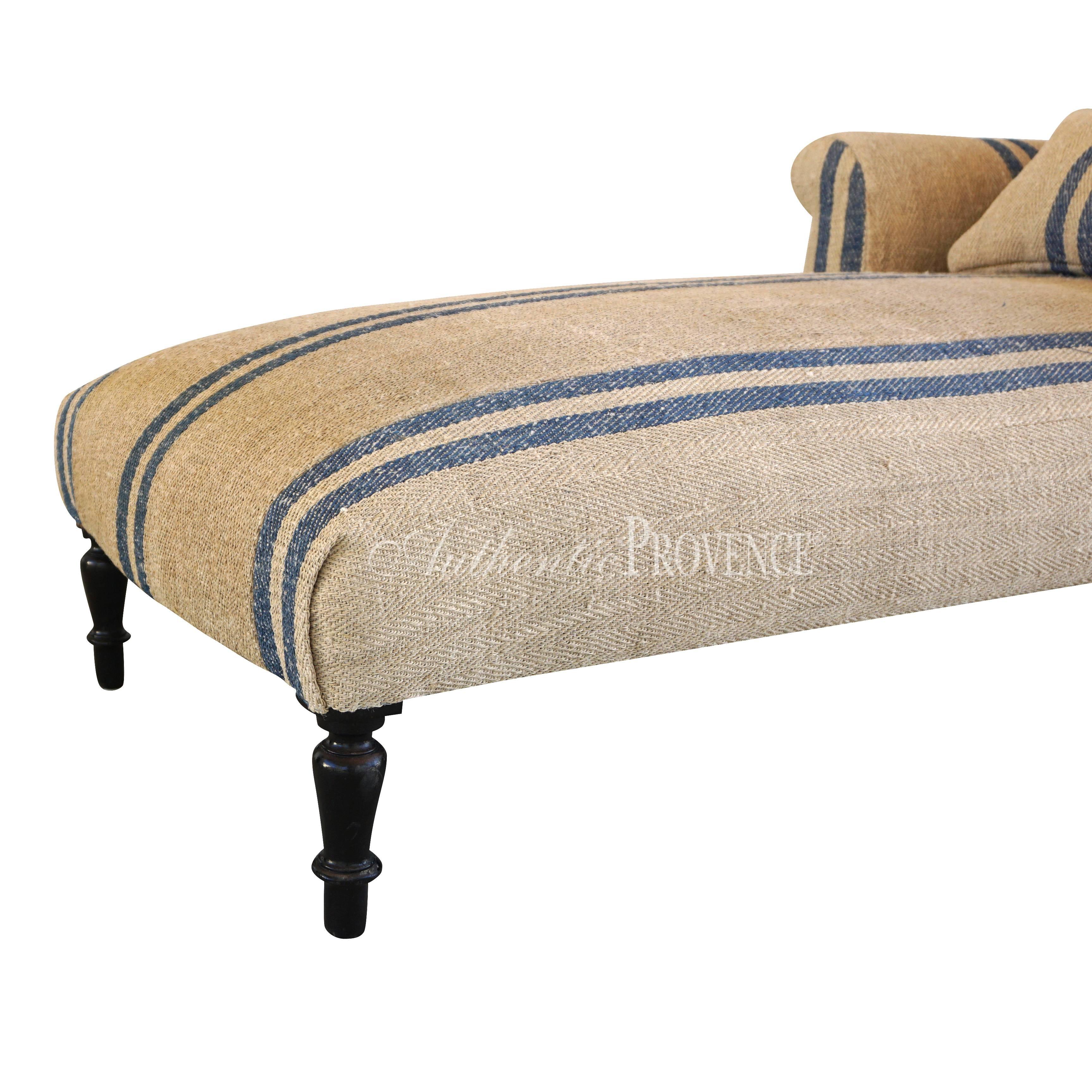 Mid-19th Century French Meridienne Sofa Napoleon III In Good Condition In West Palm Beach, FL