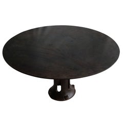 20th Century French Industrial Table with Cast Iron Base