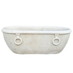 20th Century Italian Carrara Marble Neoclassical Style Bath Tub