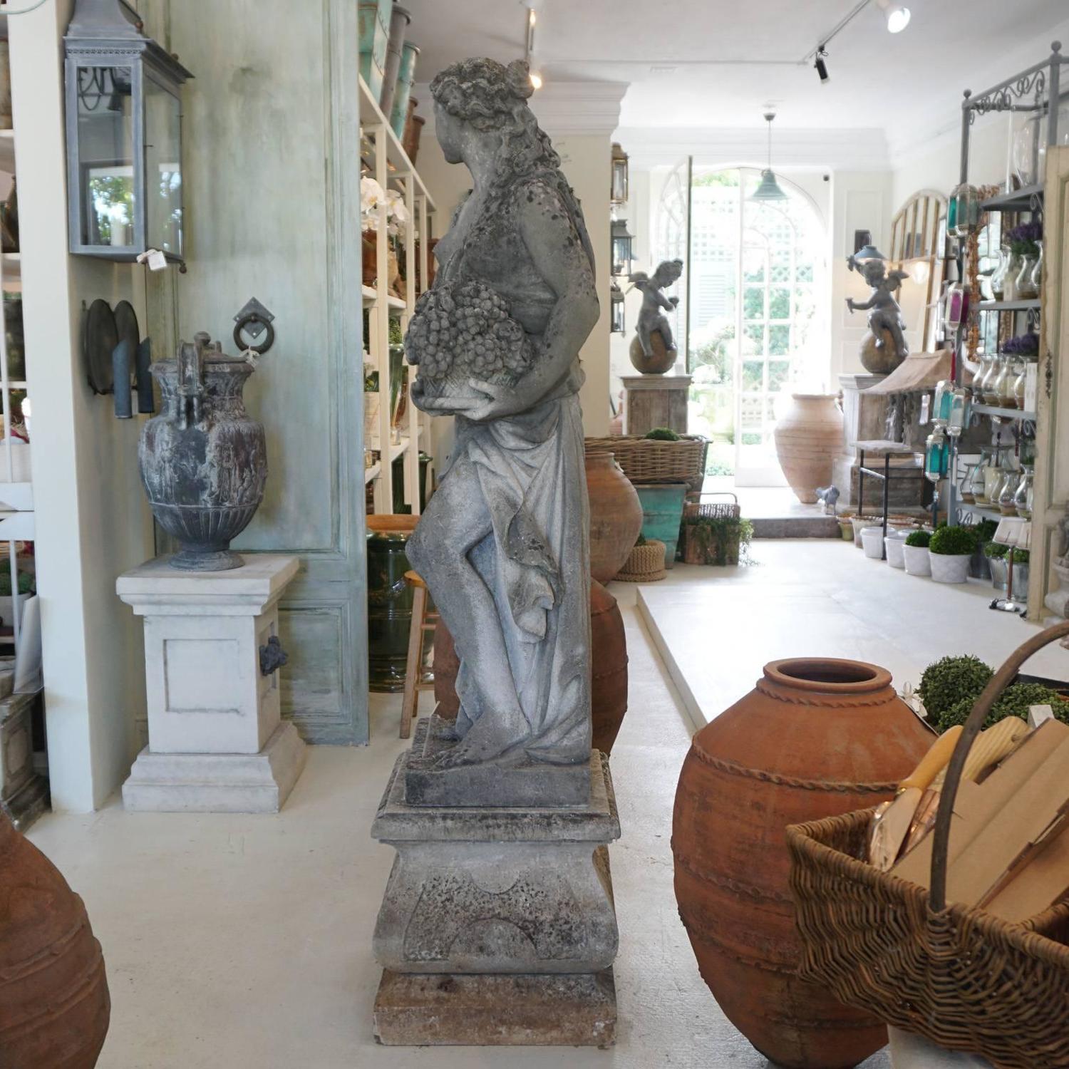 Mid19th Century Classic Italian Garden Statue of Autumn For Sale at