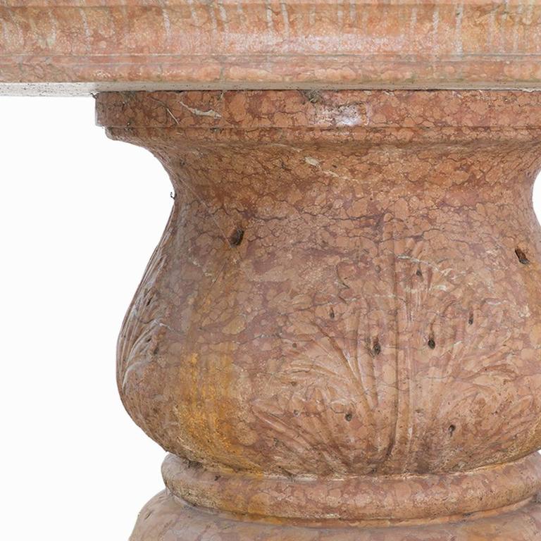20th Century Round Rosso Verona Marble Garden table at 1stdibs