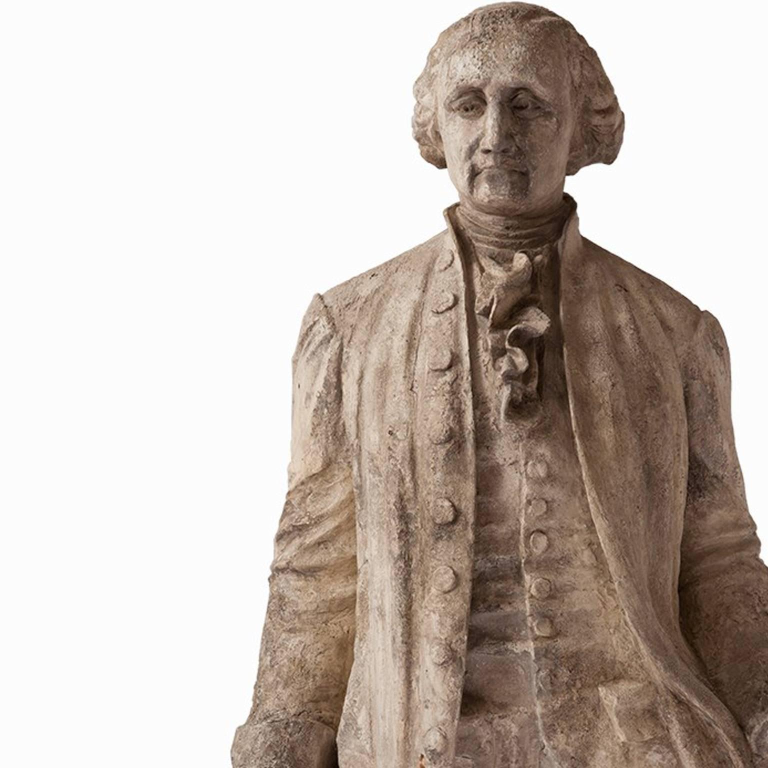 Français Statue française en plâtre du XIXe siècle de George Washington, décoration française ancienne en vente
