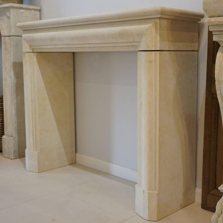 Late 20th Century French Limestone Fireplace Mantel For Sale at 1stdibs