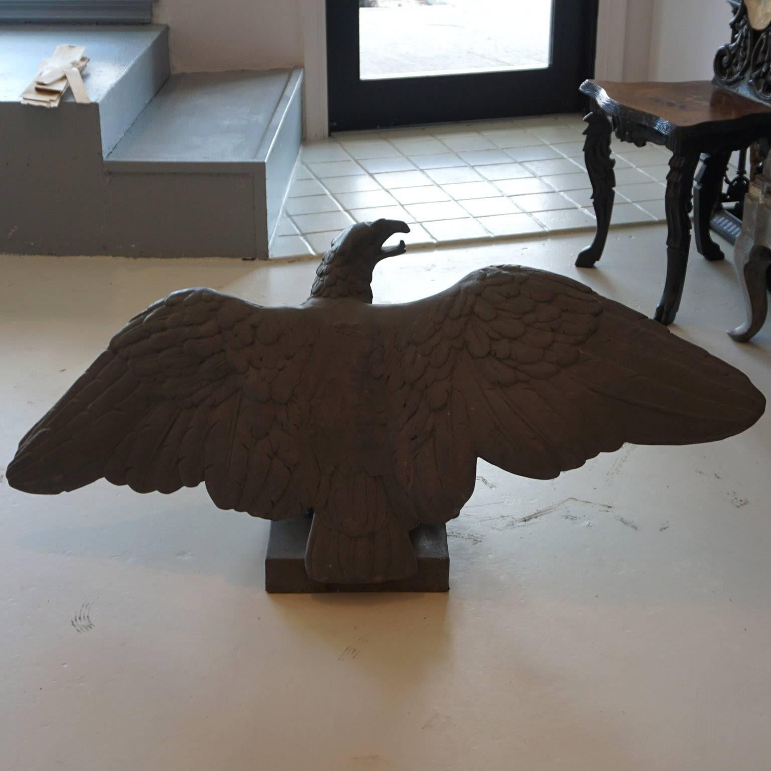 A pair of eagles with their wings outstretched and clutching the floor. The 
eagles are an exceptionally common symbol in Heraldry, Being considered The 