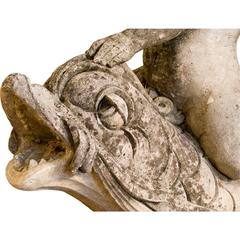 Garden Ornaments, 19th Century Limestone Garden Cherubs Statues