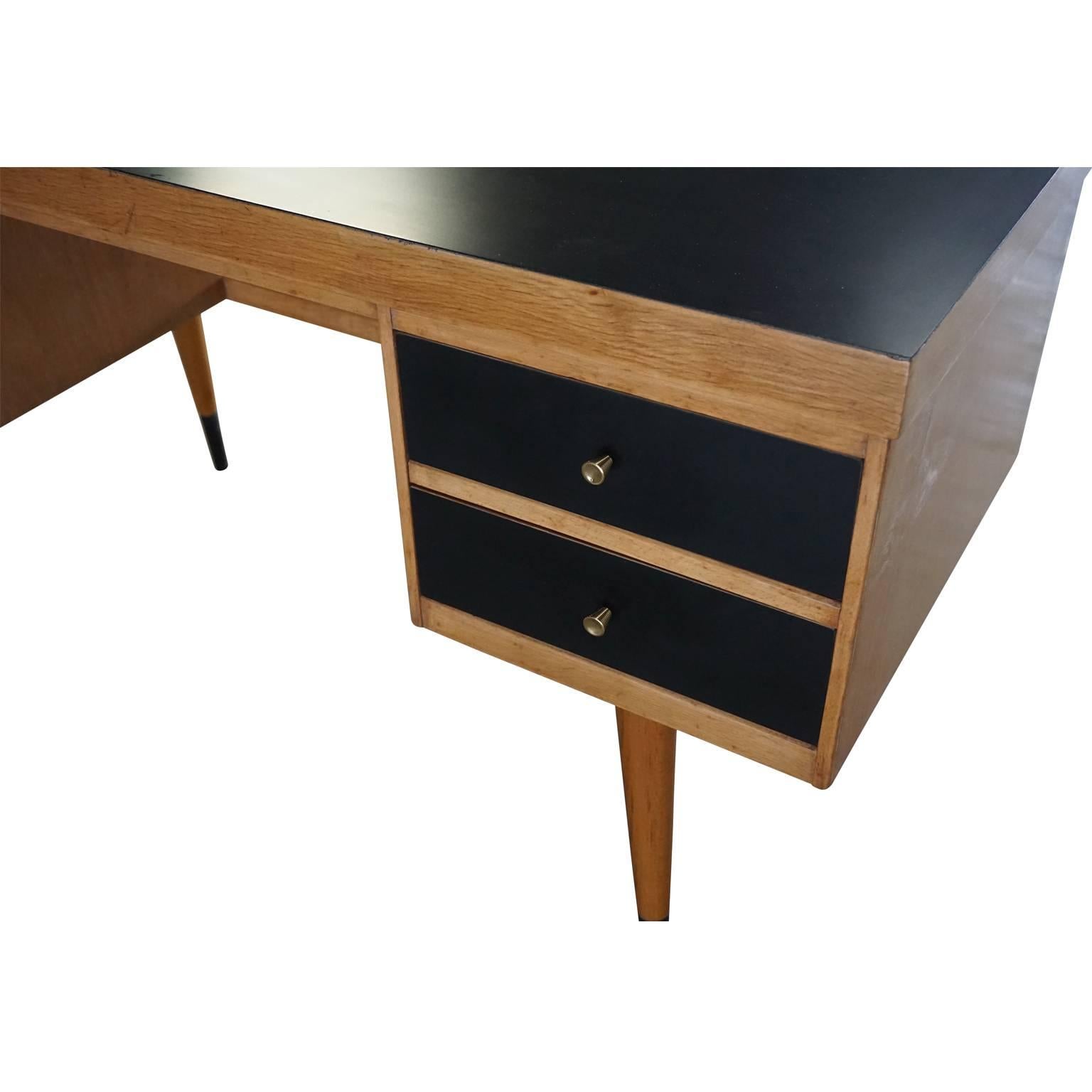 Hand-Crafted 1950 Italian Writing Desk in Beechwood