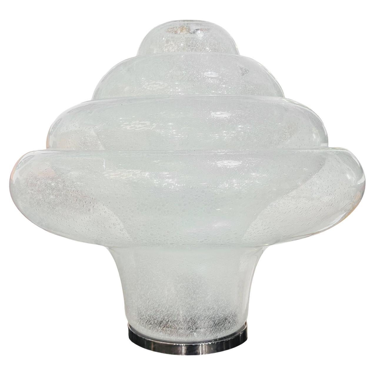 20th Century Italian Lotus Mazzega Murano Glass Table Lamp by Carlo Nason