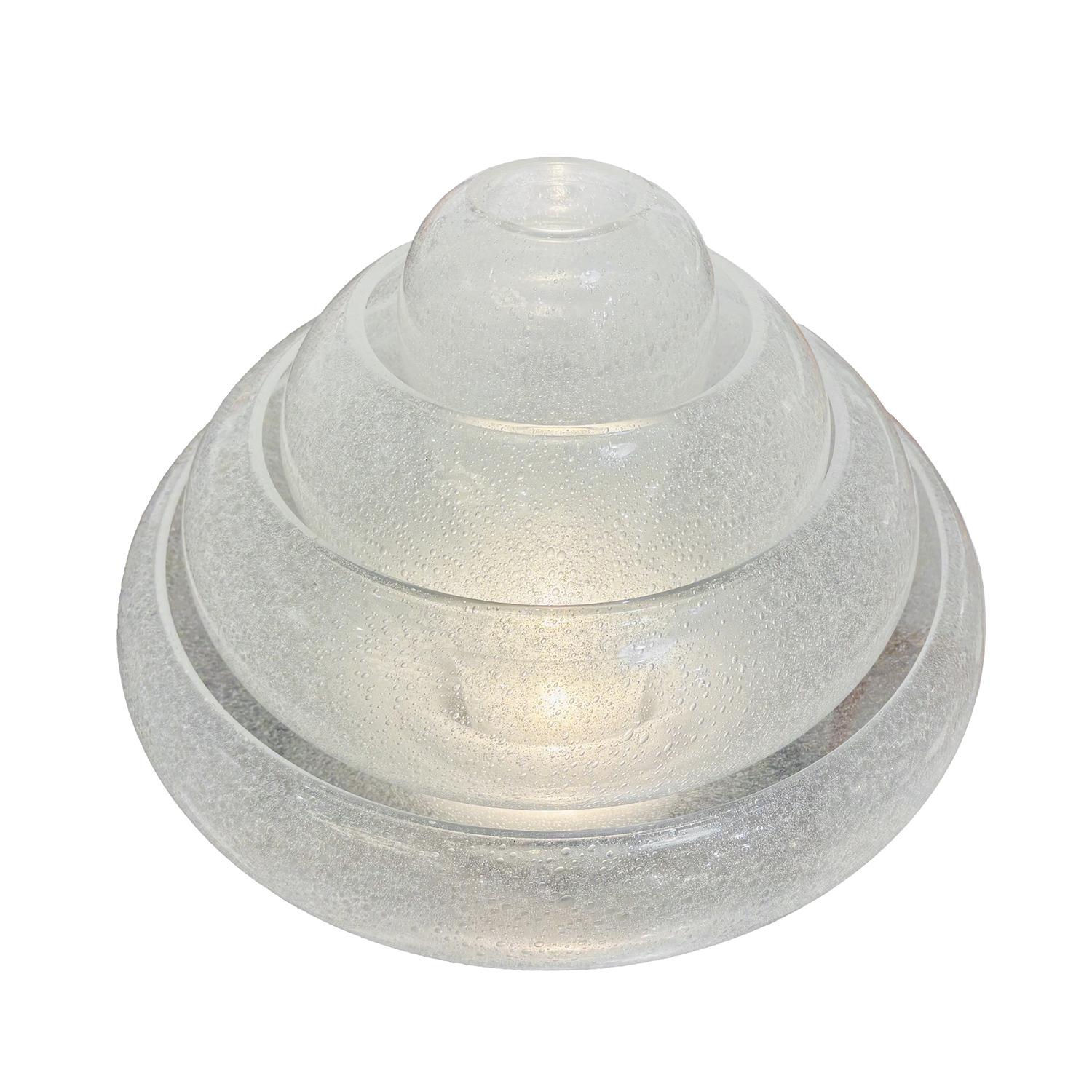 Métal Lampe de table en verre Murano Lotus Mazzega italien du 20e siècle par Carlo Nason en vente