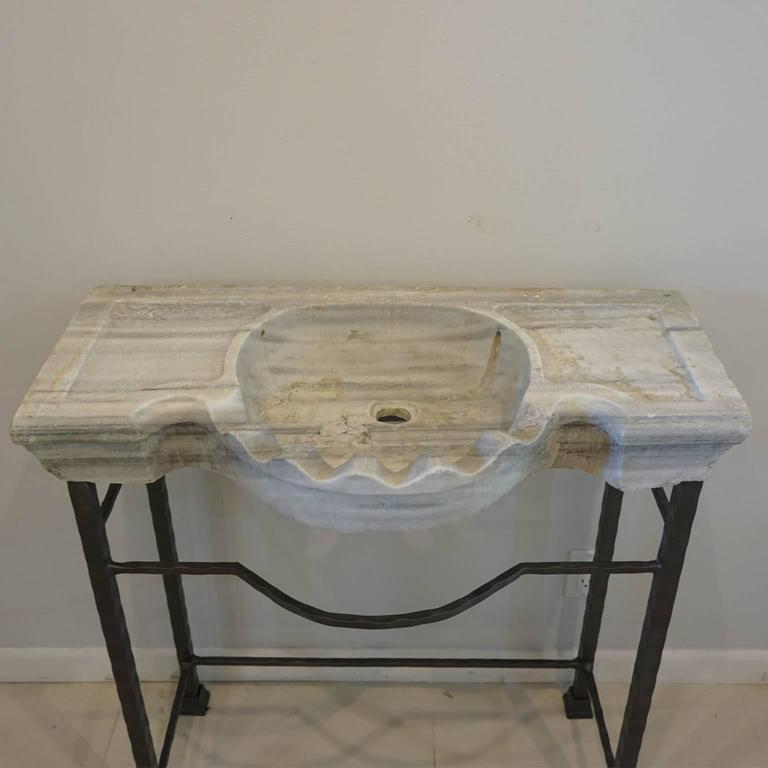 Late 19th Century Antique Italian Carrara Marble Basin at 1stDibs