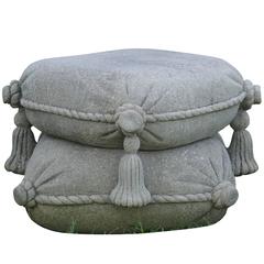 Pair of 20th Century Italian Garden Stools in Limestone
