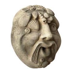 Masque Comique Limestone Deux Wall Relief