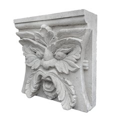Limestone Grotesque Mask Hand Relief