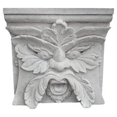 Limestone Grotesque Mask Hand Relief