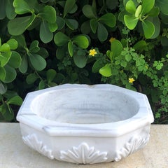 Marble Carrara Antique Stone Sink, Unique Design for Garden, Good Condition