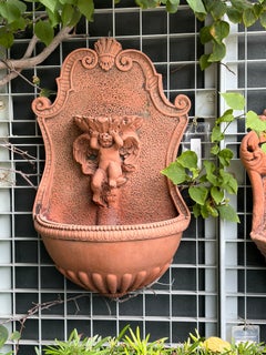 French Antique Limestone Cherub Waterfall Fountain & Water Feature