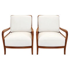 20th Century Italian Pair of Cherrywood Armchairs by Paolo Buffa