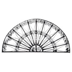 Antique Luzy Iron Fanlight Overdoor Panel, France