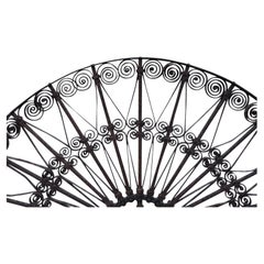 Antique Luzy Iron Fanlight Overdoor Panel, France