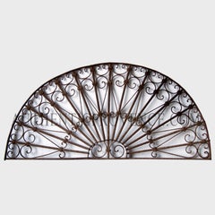 Antique Toucy Iron Fanlight Overdoor Panel, France
