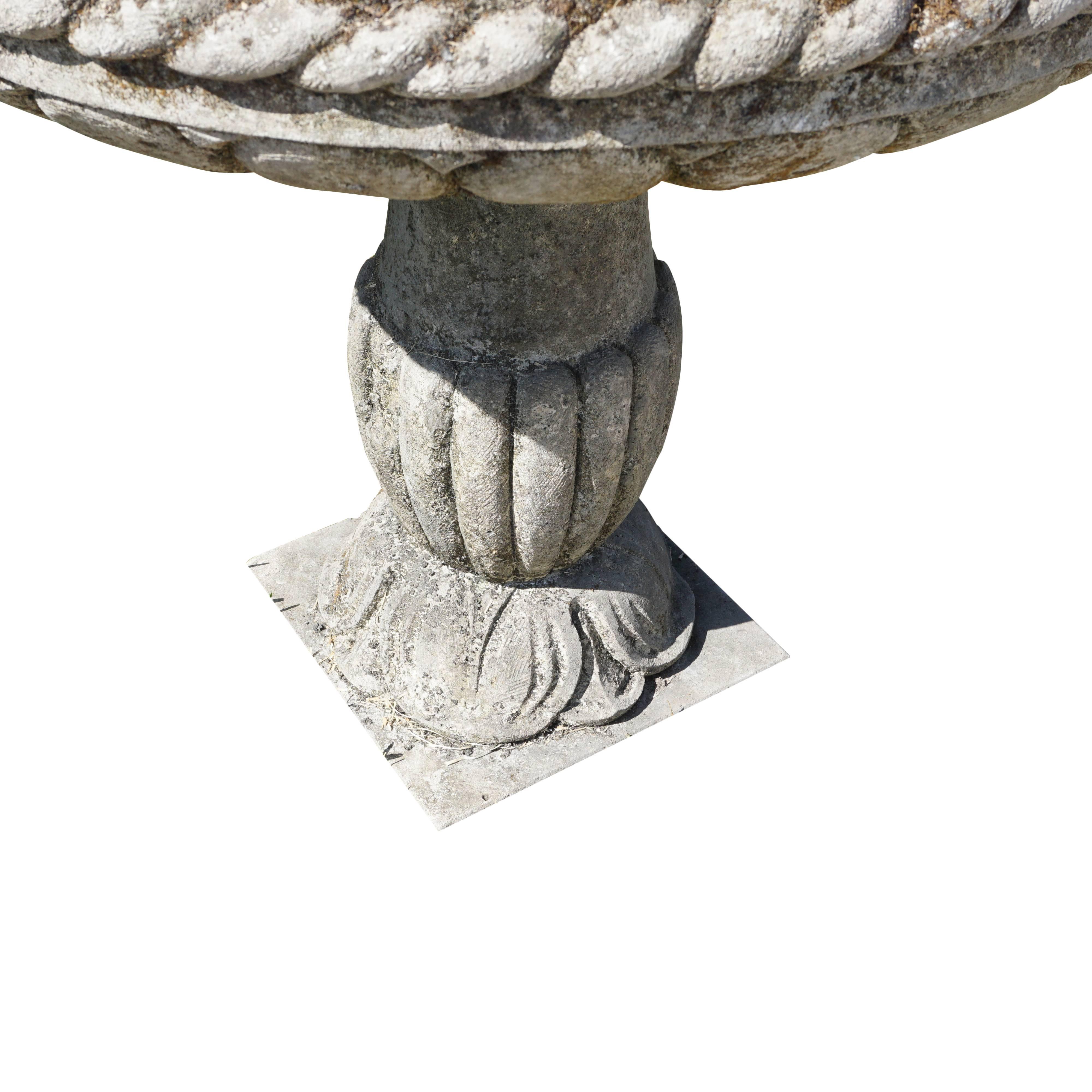 limestone bird bath