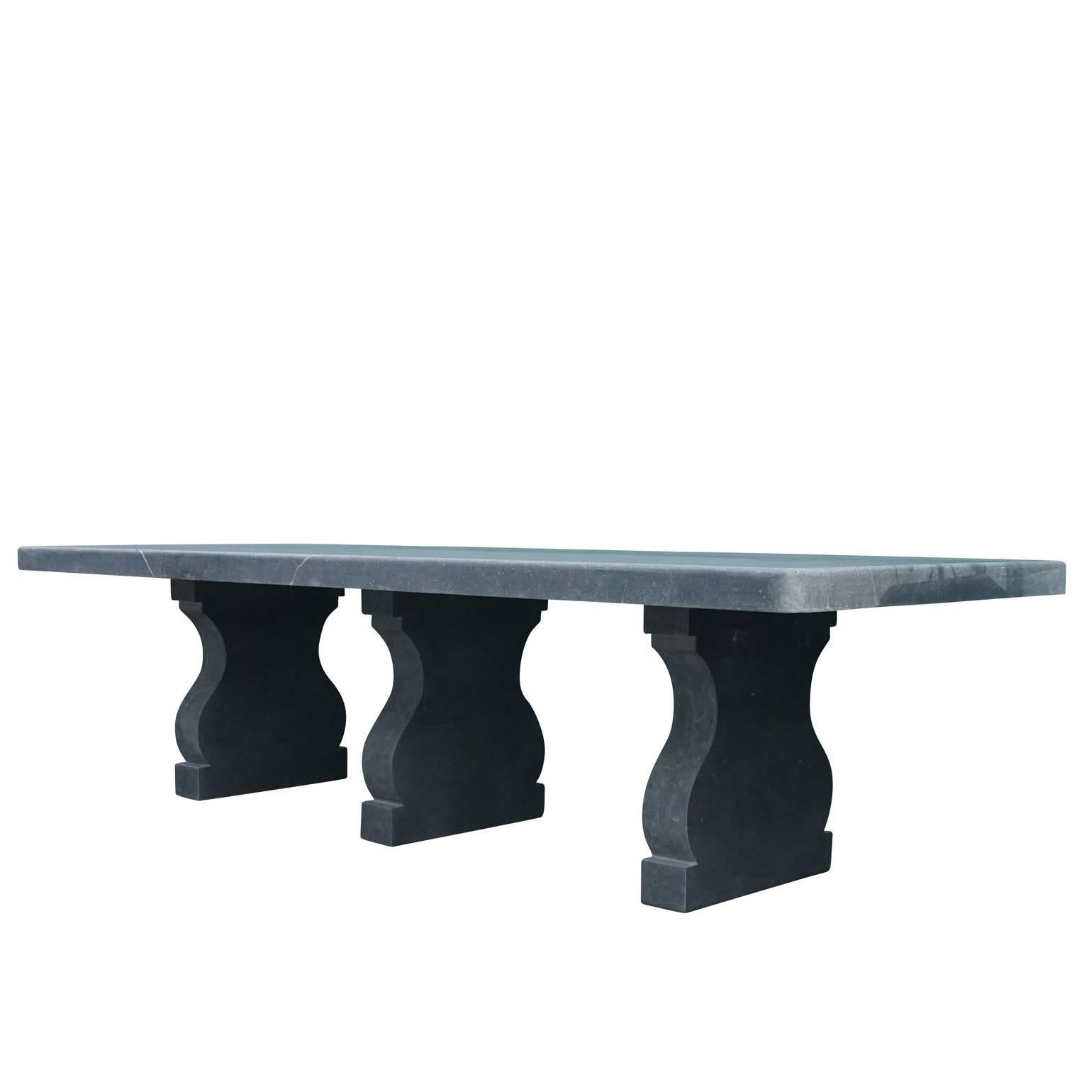 blue stone dining table