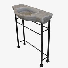 19th Century Italian Antique Scalloped Carrara Marble Basin Sink Vanity