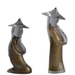 Mid-20th Century, Chinese Couple in Murano Glass