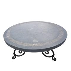 19th Century Round Belgian Bluestone Table